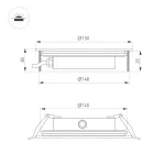 Светильник ART-GROUND-SLIM-R160-15Вт Warm3000 SL 30 deg 24В Arlight IP67 038167