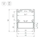 Профиль SL-LINE-4050-3L-2000 ANOD Arlight Алюминий 044666