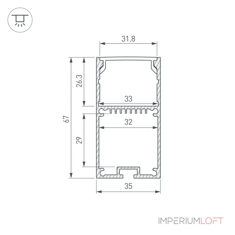 Профиль LINE-S-3667-3000 BLACK Arlight Алюминий 042903 Профиль LINE-S-3667-3000 BLACK Arlight Алюминий 042903