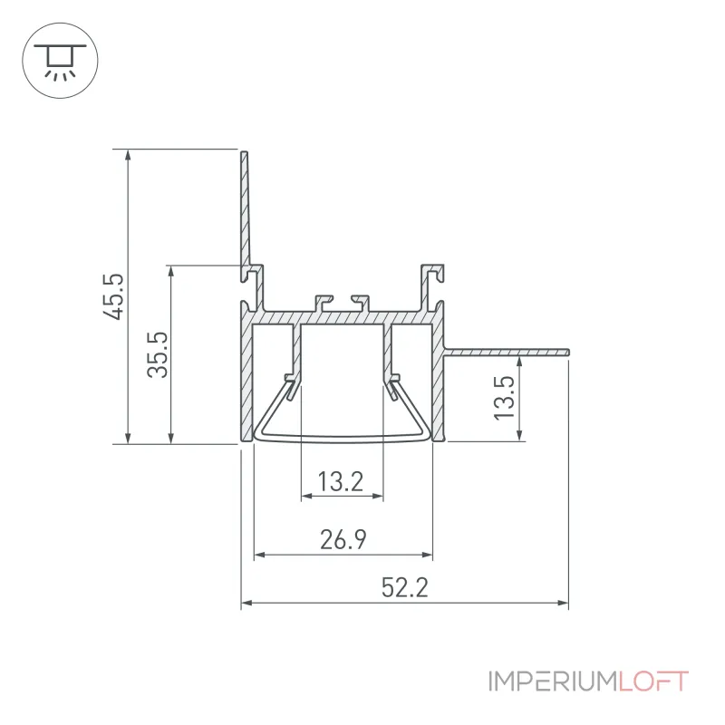 Arlight Профиль FOLED-WALL-3000 Алюминий 044857