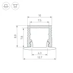 Arlight Профиль SL-MINI-10-2000 BLACK Алюминий 049018
