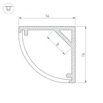 Arlight Профиль SL-KANT-H16-2000 BLACK Алюминий 037116