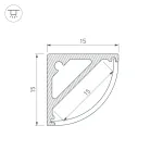 Arlight Профиль SL-KANT-H15-2000 ANOD Алюминий 019327