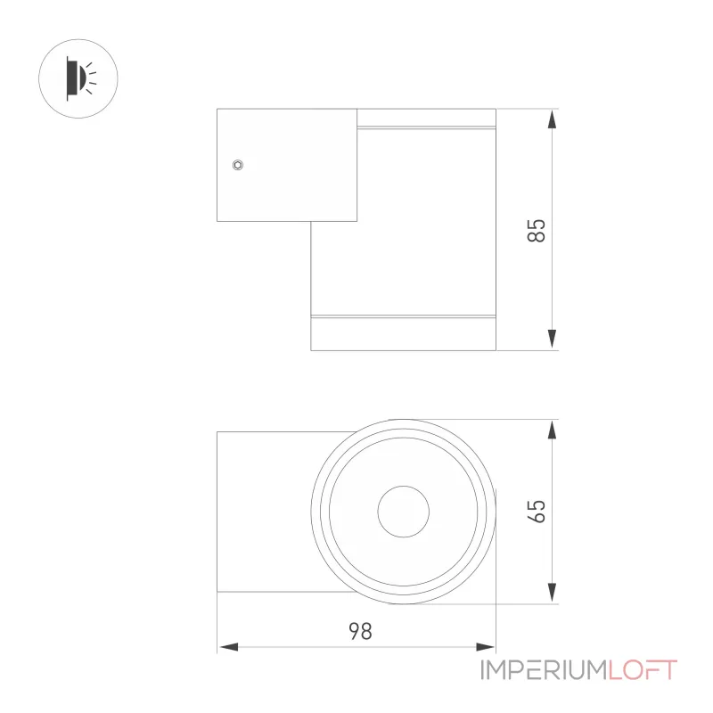 Arlight Светильник LGD-RAY-WALL-R65-9Вт Day4000 GR 23 deg 230В IP65 044852