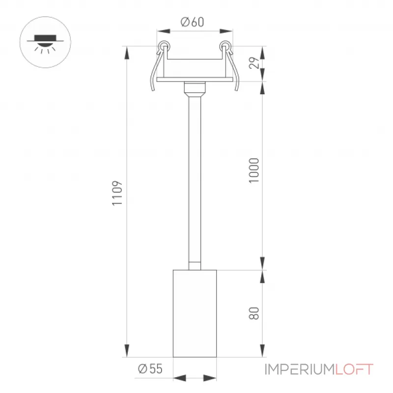 Светильник LGD-PERISCOPE-R55-9Вт Day4000 WH 24 deg 230В Arlight IP40 045201