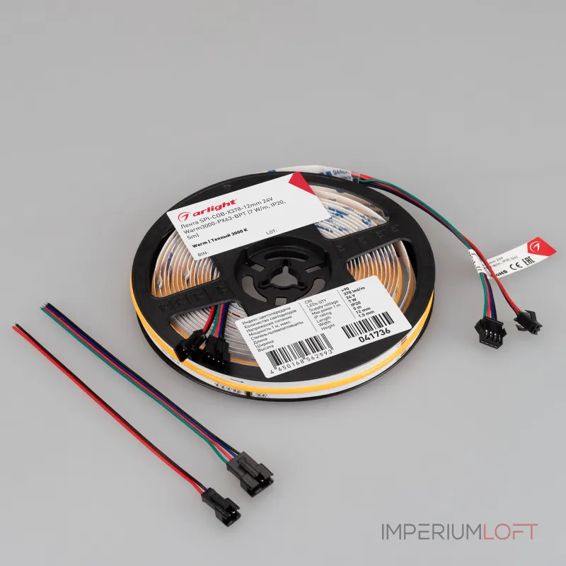 Arlight Лента SPI-COB-X378-12mm 24В Warm3000-PX63-BPT 7 В/м IP20 5м 041736