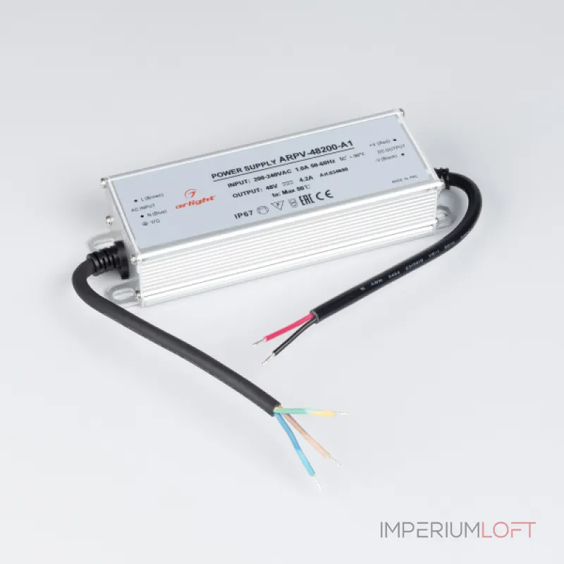 Arlight Блок питания ARPV-48200-A1 48В 4.2A 200Вт IP67 034690 Arlight Блок питания ARPV-48200-A1 48В 4.2A 200Вт IP67 034690