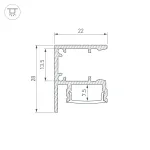 Arlight Профиль WALL-2228-2000 ANOD BLACK Алюминий 050488