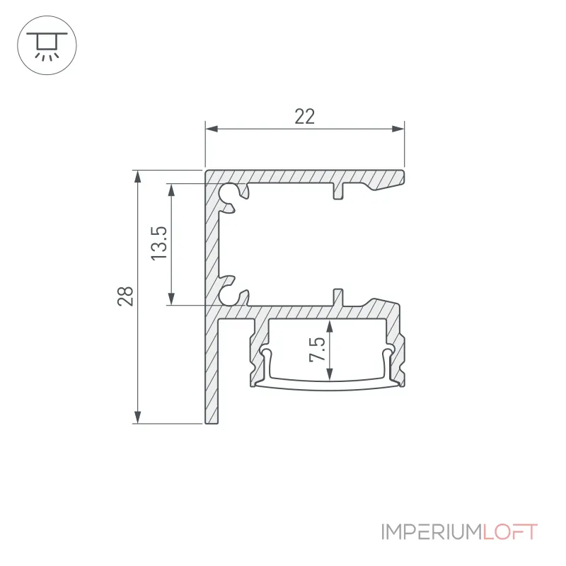 Arlight Профиль WALL-2228-2000 ANOD BLACK Алюминий 050488 Arlight Профиль WALL-2228-2000 ANOD BLACK Алюминий 050488