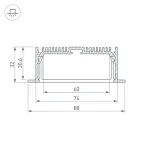 Arlight Профиль с экраном SL-LINIA88-F-2500 WHITE+OPAL Алюминий 021373