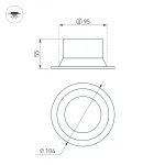 Arlight Светильник MS-BREEZE-BUILT-R104-12Вт Day4000 WH 90 deg 230В IP20 035611