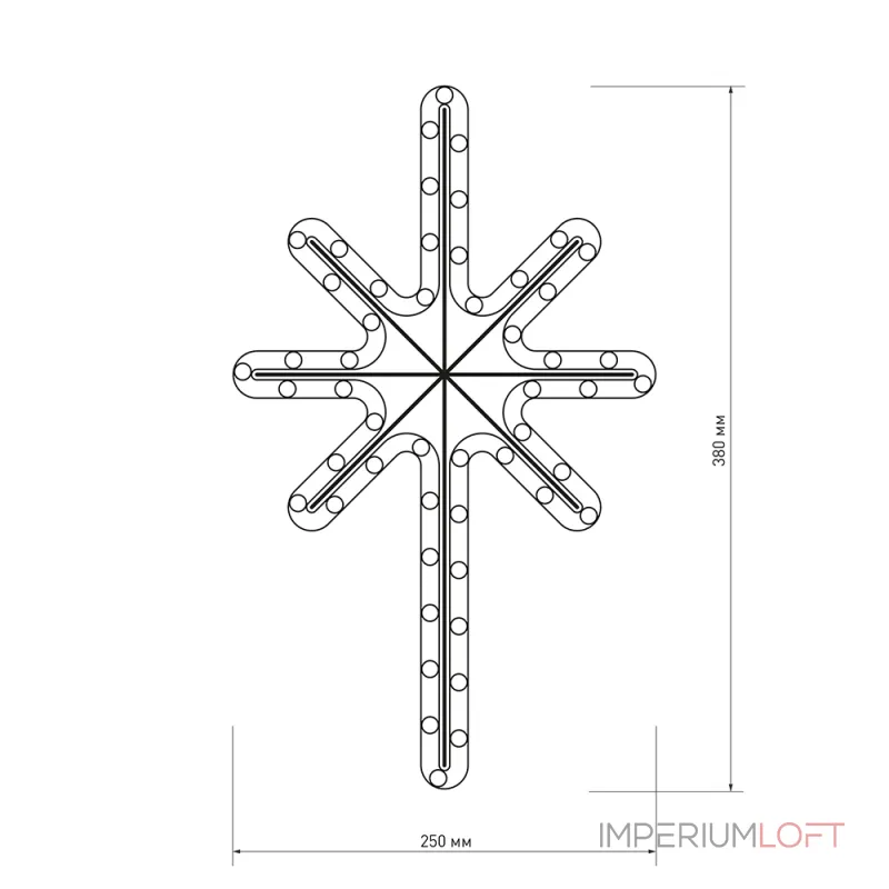 Arlight Фигура ARD-STAR-M2-380x250-36LED Warm 230В 2.5Вт Ardecoled IP65 025313