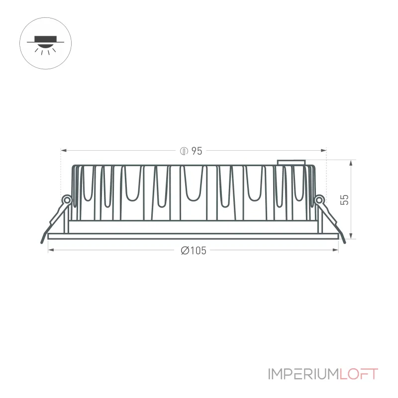 Светильник MS-MIST-BUILT-R105-9Вт Warm3000 WH 110 deg 230В Arlight IP54 041614 Светильник MS-MIST-BUILT-R105-9Вт Warm3000 WH 110 deg 230В Arlight IP54 041614