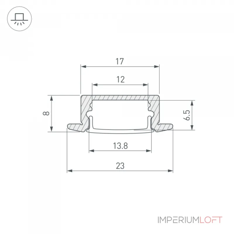 Arlight Профиль LINE-2308-F-2000 WHITE Алюминий 044237 Arlight Профиль LINE-2308-F-2000 WHITE Алюминий 044237