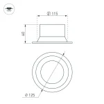 Arlight Светильник MS-BREEZE-BUILT-R125-16Вт Day4000 WH 90 deg 230В IP20 035613
