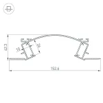 Arlight Профиль с экраном ALM-ARC-DOUBLE-2000 ANOD+FROST Алюминий 029852
