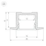 Arlight Профиль SL-SLIM-H13M-F25-3000 ANOD Алюминий 036040
