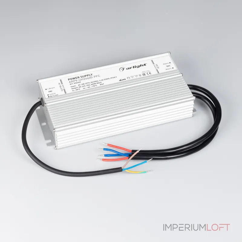 Arlight Блок питания ARPV-UH24600-PFC 24В 25A 600Вт IP67 034463 Arlight Блок питания ARPV-UH24600-PFC 24В 25A 600Вт IP67 034463