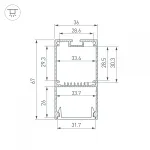 Профиль LINE-S-3667-3000 BLACK Arlight Алюминий 042903