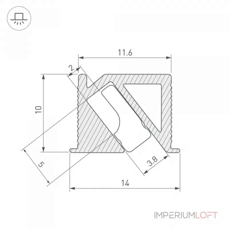 Профиль SL-BEVEL-H10-F14-2000 ANOD BLACK Arlight Алюминий 044084 Профиль SL-BEVEL-H10-F14-2000 ANOD BLACK Arlight Алюминий 044084
