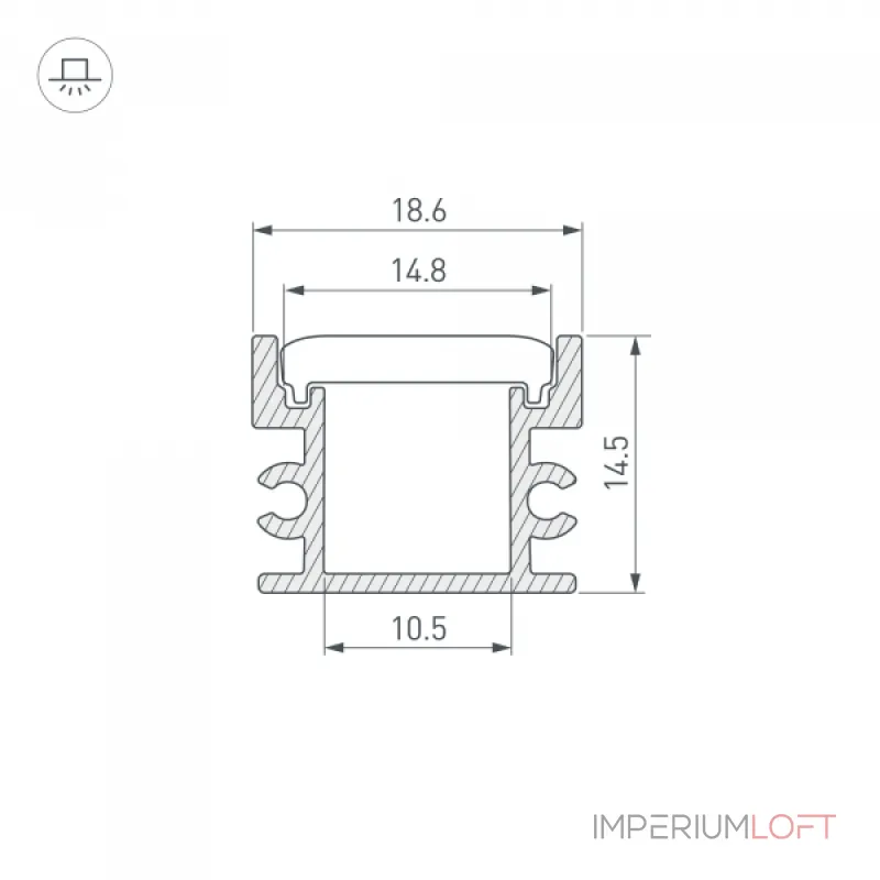 Arlight Профиль FLOOR18-H15-3000 ANOD BLACK Алюминий 045672