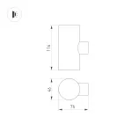 Arlight Светильник LGD-RAY-WALL-TWIN-R46-2x3Вт Warm3000 GR 24 deg 230В IP65 033306