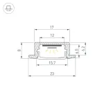 Arlight Профиль LINE-2308-F-2000 WHITE Алюминий 044237