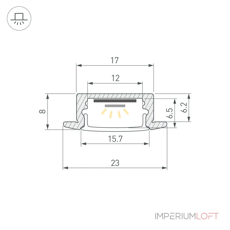 Arlight Профиль LINE-2308-F-2000 WHITE Алюминий 044237 Arlight Профиль LINE-2308-F-2000 WHITE Алюминий 044237