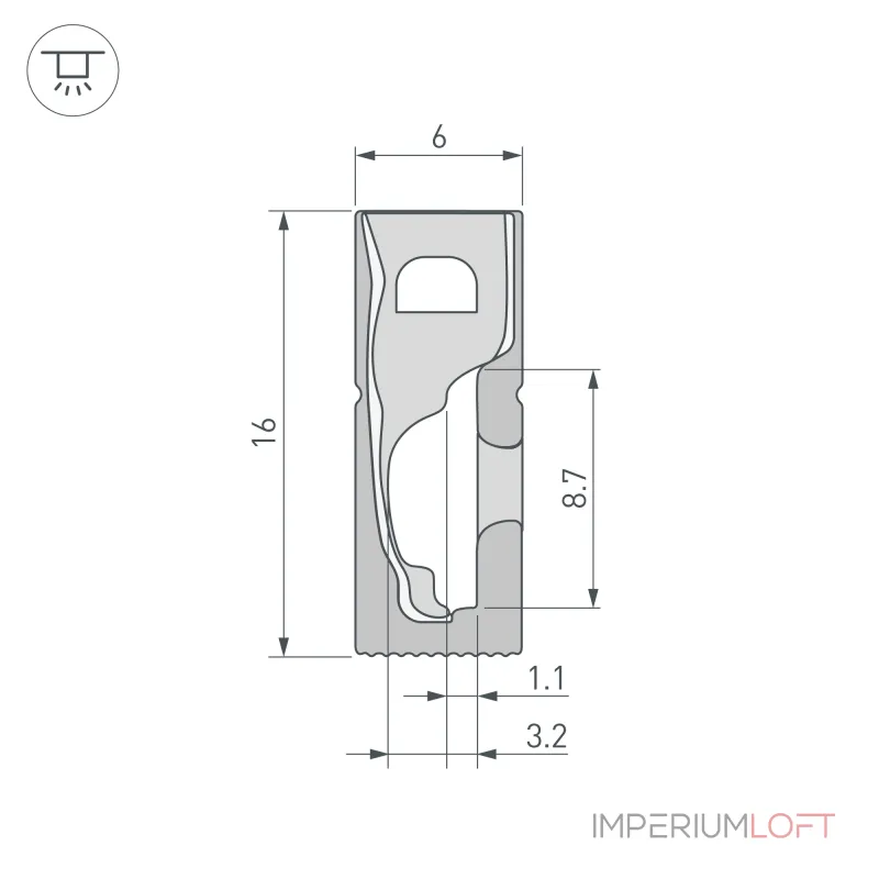 Arlight Силиконовый профиль WPH-FLEX-0616-SIDE-S9-5м FULL BLACK Силикон 045842