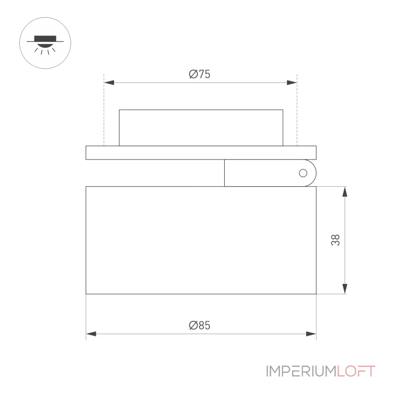 Светильник LGD-POT-BUILT-R85-12Вт Warm3000 BK 100 deg 230В Arlight IP44 045776 Светильник LGD-POT-BUILT-R85-12Вт Warm3000 BK 100 deg 230В Arlight IP44 045776