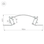 Arlight Профиль с экраном ALM-ARC-DOUBLE-2000 ANOD+FROST Алюминий 029852
