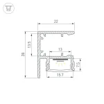 Arlight Профиль WALL-2228-2000 ANOD BLACK Алюминий 050488
