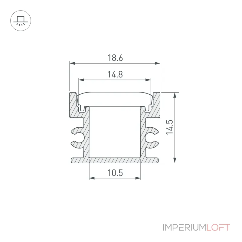 Arlight Профиль FLOOR18-H15-3000 ANOD BLACK Алюминий 045672