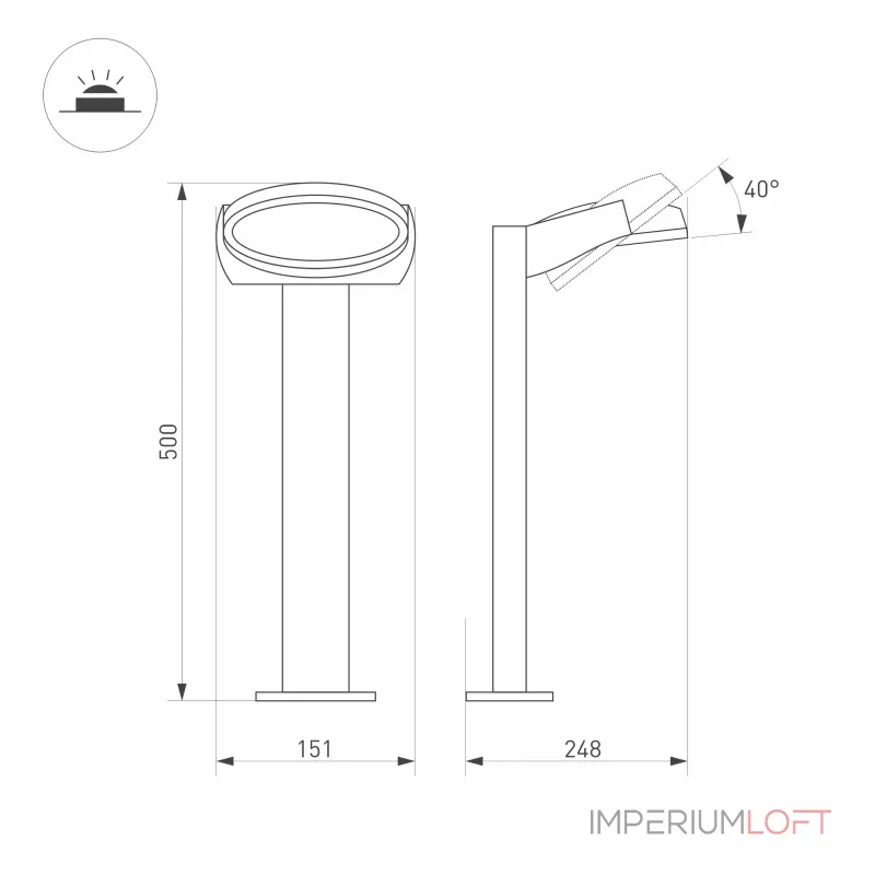 Arlight Светильник LGD-EYE-BOLL-H500-6Вт Warm3000 GR 117 deg 230В IP54 029982 Arlight Светильник LGD-EYE-BOLL-H500-6Вт Warm3000 GR 117 deg 230В IP54 029982