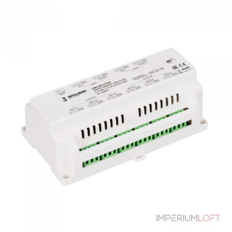 Arlight INTELLIGENT Сплиттер SMART-DMX512-306-72-DIN 12-48В 2-in 6-out RS-485 IARL IP20 038937 Arlight INTELLIGENT Сплиттер SMART-DMX512-306-72-DIN 12-48В 2-in 6-out RS-485 IARL IP20 038937