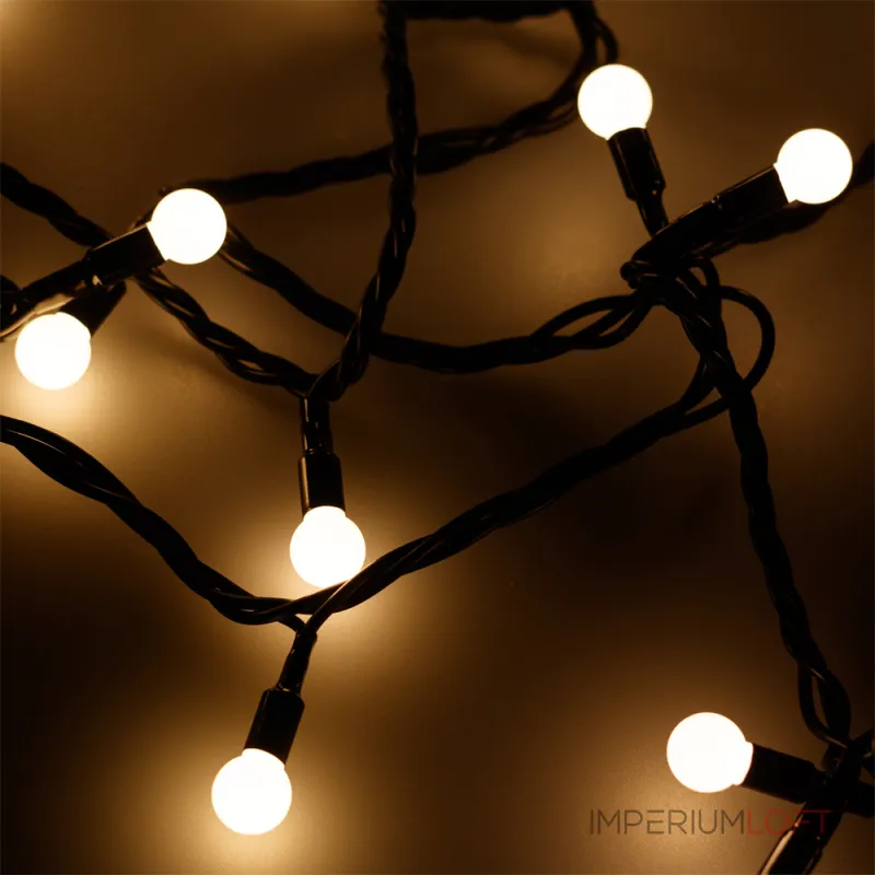 Arlight Светодиодная гирлянда ARD-BALL-CLASSIC-D13-5000-BLACK-50LED WARM 230В 3.5Вт Ardecoled IP65 025566