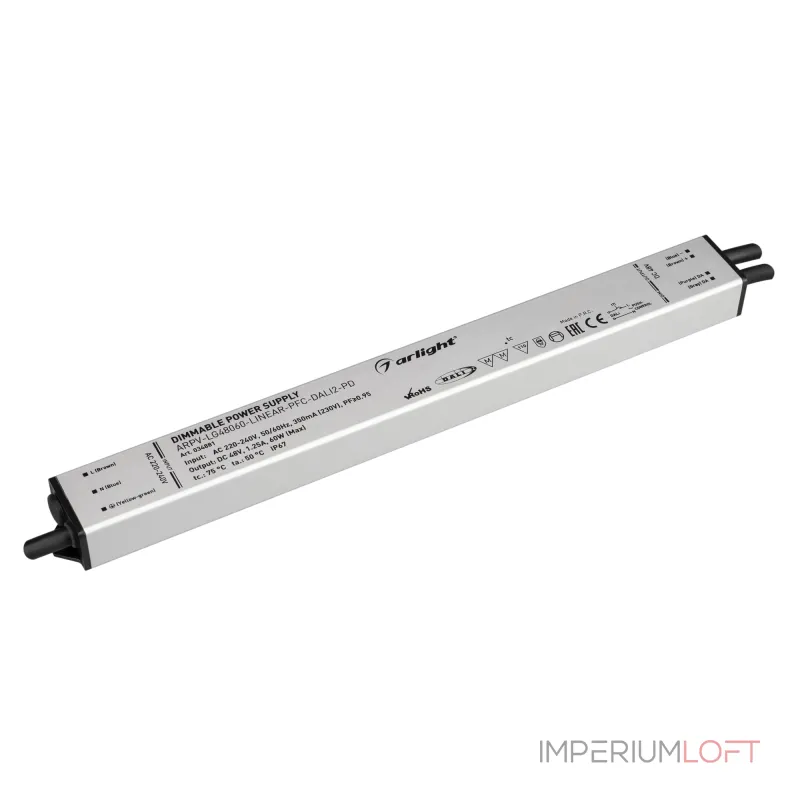 Arlight Блок питания ARPV-LG48060-LINEAR-PFC-DALI2-PD 48В 1.25A 60Вт IP67 034881 Arlight Блок питания ARPV-LG48060-LINEAR-PFC-DALI2-PD 48В 1.25A 60Вт IP67 034881