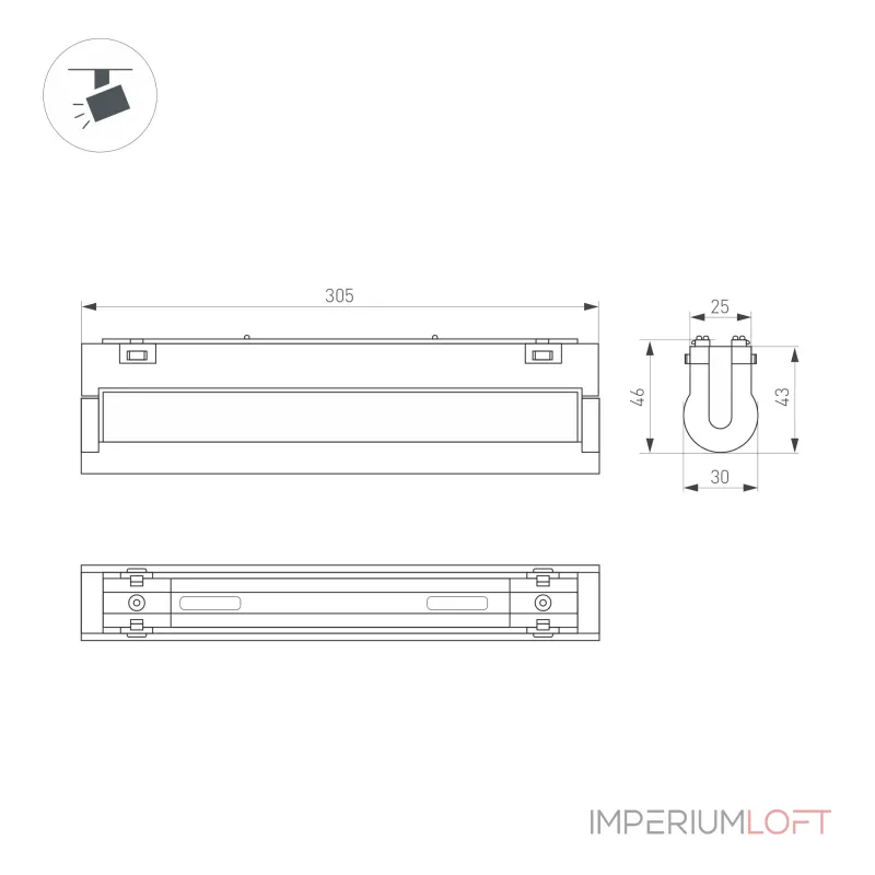 Светильник MAG-VIBE-FLAT-TURN-L305-12Вт Warm3000 WH 110 deg 48В Arlight IP20 044448
