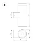 Arlight Светильник LGD-RAY-WALL-TWIN-R65-2x12Вт Warm3000 GR 6 deg 230В IP65 044231