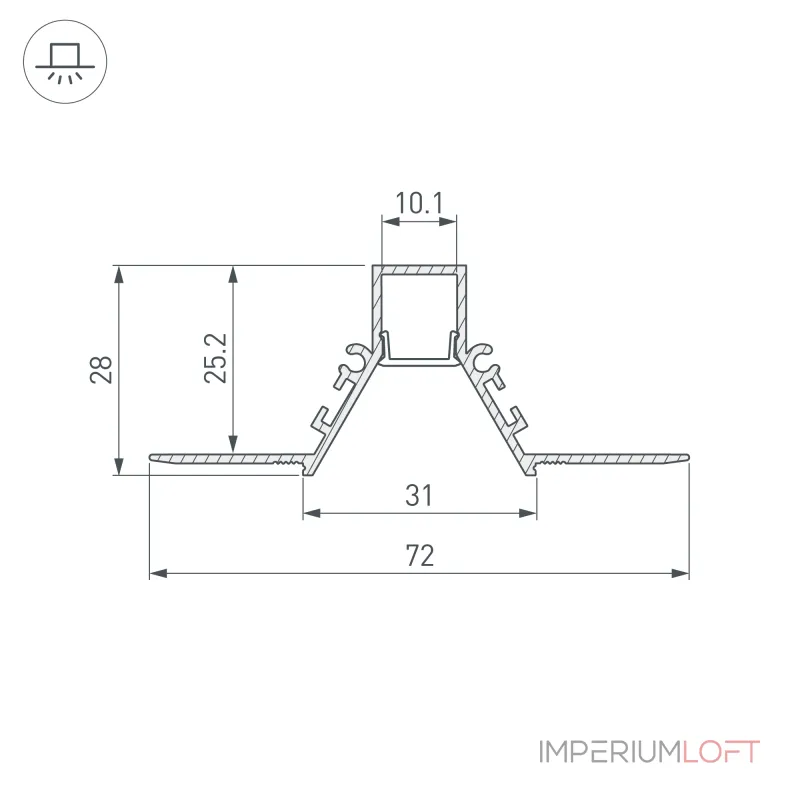 Arlight Профиль COMFORT10-V-FANTOM-2000 ANOD Алюминий 053030