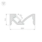 Arlight Профиль SL-BEVEL-W21-2000 ANOD BLACK Алюминий 043688