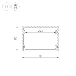 Arlight Профиль LINE-3020-2000 ANOD Алюминий 046962