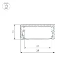 Arlight Профиль ARH-WIDE-W39-2000 ANOD Алюминий 030982