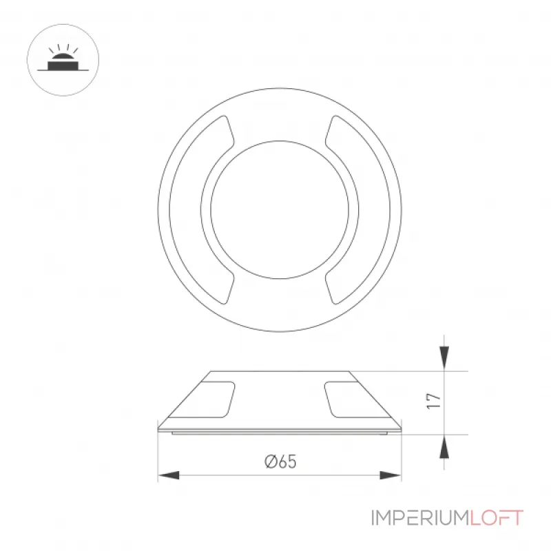 Накладка ART-DECK-CAP-LID2-R65 SL STEEL Arlight Металл 045350 Накладка ART-DECK-CAP-LID2-R65 SL STEEL Arlight Металл 045350