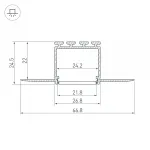 Arlight Профиль PLS-LOCK-H25-F-HIDE-3000 Алюминий 044851
