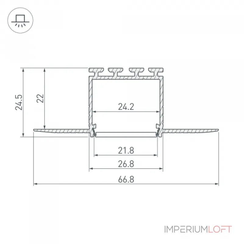 Arlight Профиль PLS-LOCK-H25-F-HIDE-3000 Алюминий 044851