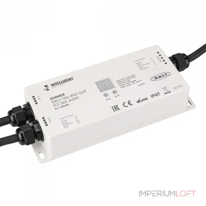 Arlight INTELLIGENT Диммер DALI-104-IP67-SUF 12-36В 4x5A INTELLIGENT IP67 026496