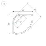 Arlight Профиль с экраном ARH-KANT-H30-2000 ANOD+OPAL Алюминий 036771
