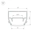 Arlight Профиль STRETCH-S-35-CEIL-CENTER-2000 GAMMA35 Алюминий 040699
