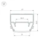 Arlight Профиль STRETCH-S-35-CEIL-CENTER-2000 GAMMA35 Алюминий 040699